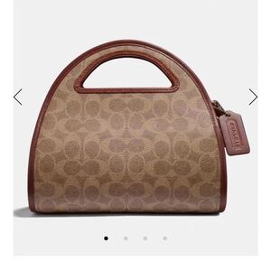 Coach Zip Dome Handle Bag in Tan and Brown